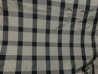 NEW Designer 100% Silk Taffeta Gingham Plaid Tartan Fabric- Black Beige - Fancy Styles Fabric Pierre Frey Lee Jofa Brunschwig & Fils