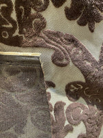 NEW Prince Alexandre Designer Damask Burnout Chenille Velvet Fabric -  Brown - Fancy Styles Fabric Pierre Frey Lee Jofa Brunschwig & Fils