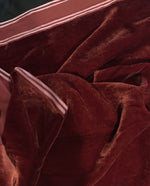45” x 45” Remnant -Designer Silk Rayon Velvet Fabric - Dark Rust Red - Fancy Styles Fabric Pierre Frey Lee Jofa