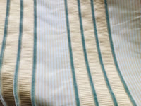 NEW! Designer 100% Silk Taffeta Aqua Velvet Striped Fabric- Rose Gold Aqua - Fancy Styles Fabric Pierre Frey Lee Jofa Brunschwig & Fils