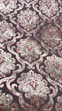 NEW Novelty Made In Italy Burnout Chenille Velvet Fabric Silver-Pink Upholstery - Fancy Styles Fabric Boutique