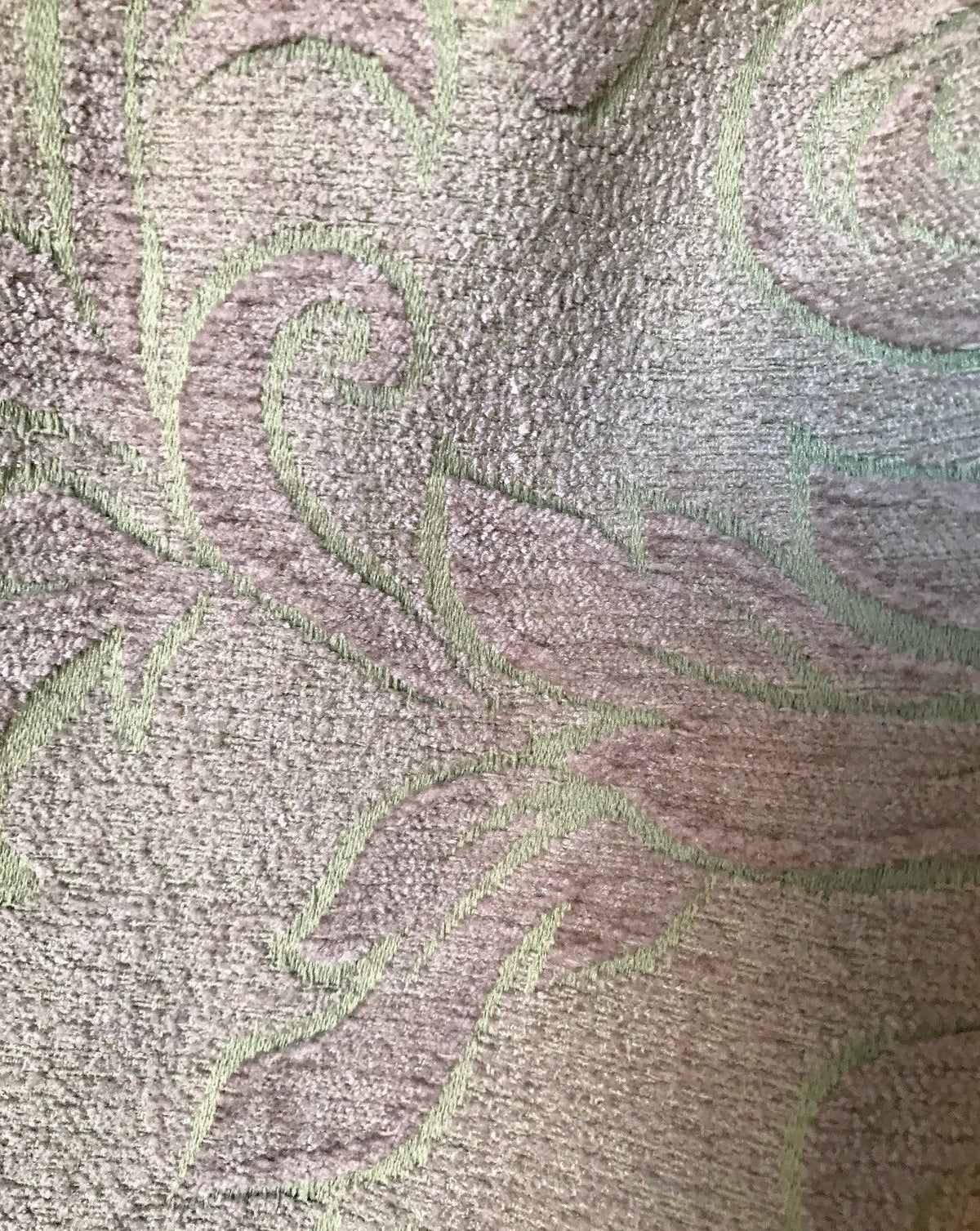 SALE! Designer Velvet Chenille Burnout Fabric - Antique Pink And Aqua - Fancy Styles Fabric Pierre Frey Lee Jofa Brunschwig & Fils