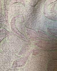 SALE! Designer Velvet Chenille Burnout Fabric - Antique Pink And Aqua - Fancy Styles Fabric Pierre Frey Lee Jofa Brunschwig & Fils
