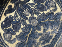 SWATCH Double Sided Burnout Chenille Velvet Fabric- Blue Upholstery Damask - Fancy Styles Fabric Boutique