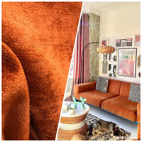 NEW Designer Burnt Orange Chenille Velvet Upholstery Fabric- BTY - Fancy Styles Fabric Pierre Frey Lee Jofa Brunschwig & Fils