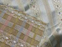 NEW Princess Avery Novelty Ritz Neoclassical Brocade Striped Satin Fabric - Louis Blue - Fancy Styles Fabric Pierre Frey Lee Jofa Brunschwig & Fils