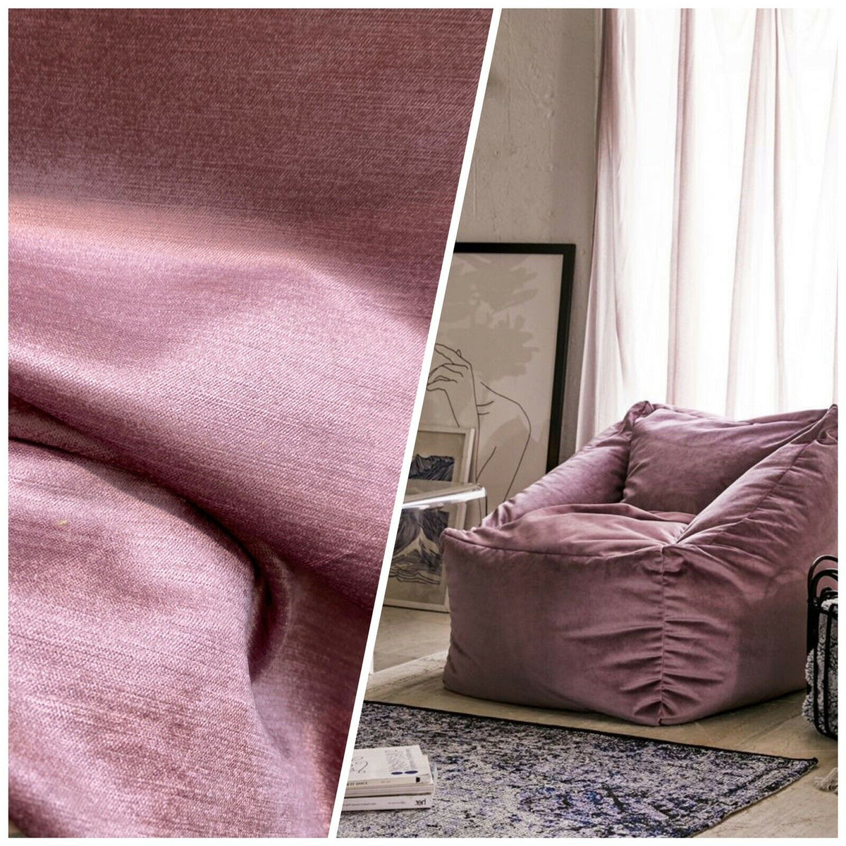 NEW! Designer Soft Heavy Weight Velvet Fabric -Mauve Pink - Upholstery BTY - Fancy Styles Fabric Pierre Frey Lee Jofa Brunschwig & Fils