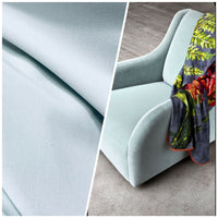 NEW! Prince Oliver- Designer 100% Cotton -Made In Belgium- Upholstery Velvet Fabric - Ice Blue - Fancy Styles Fabric Pierre Frey Lee Jofa Brunschwig & Fils