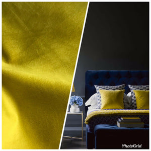 Designer Soft Decorating & Upholstery Velvet Fabric - Electric Yellow - Fancy Styles Fabric Pierre Frey Lee Jofa Brunschwig & Fils