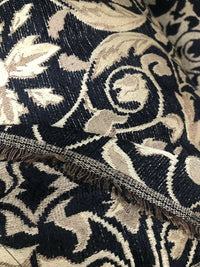 NEW SALE! Velvet Chenille Burnout Upholstery Drapery Fabric -Black & Gold Floral - Fancy Styles Fabric Pierre Frey Lee Jofa Brunschwig & Fils