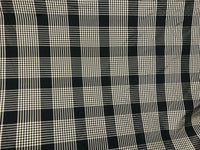 NEW Designer 100% Silk Taffeta Gingham Plaid Tartan Fabric- Black Beige - Fancy Styles Fabric Pierre Frey Lee Jofa Brunschwig & Fils