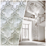 SWATCH Designer Brocade Satin Fabric Interior Design- White Cross- Upholstery - Fancy Styles Fabric Boutique