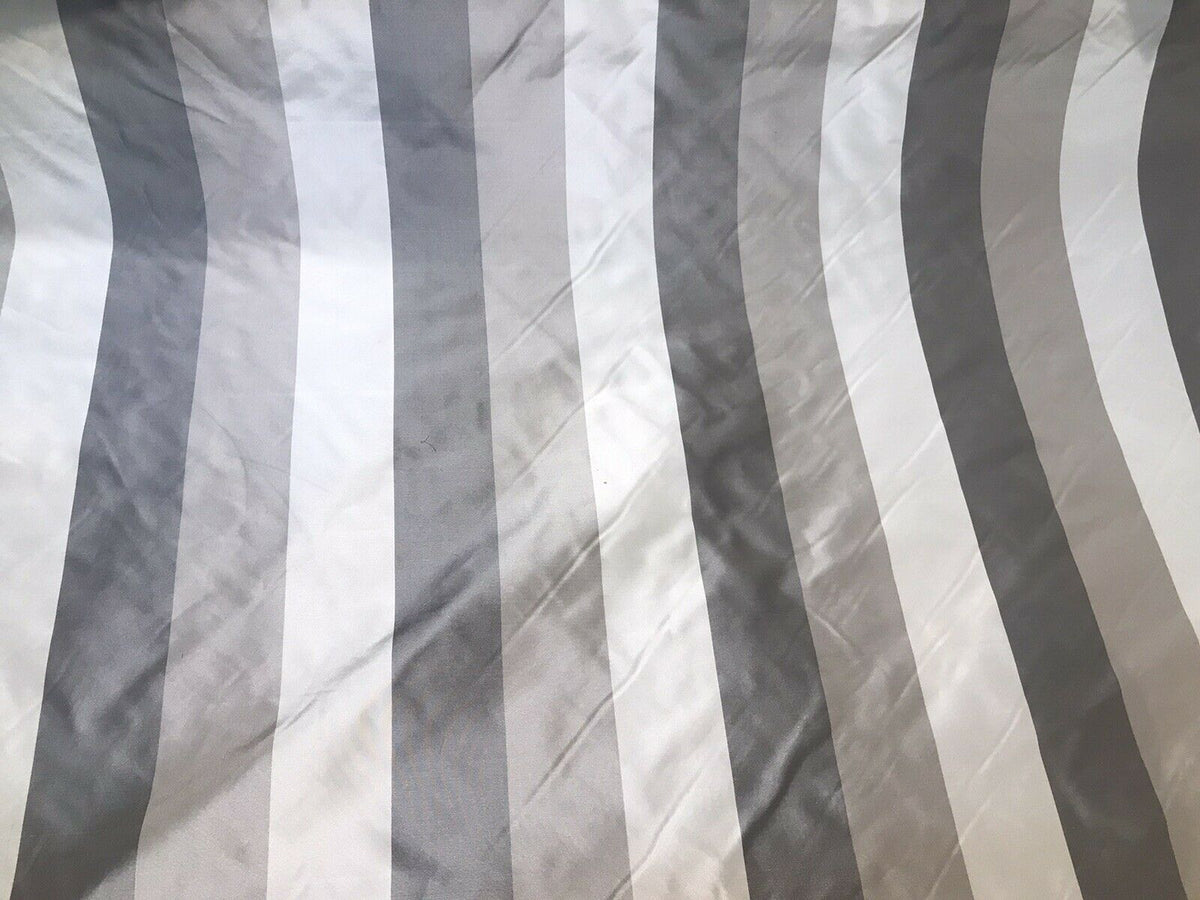 NEW! Lady Aubrey 100% Silk Taffeta Striped Stripes Drapery Fabric -Grey - Fancy Styles Fabric Pierre Frey Lee Jofa Brunschwig & Fils