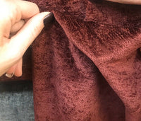 NEW! Designer Super Thick And Soft Chenille Velvet Fabric - Borolo Wine Red BTY - Fancy Styles Fabric Pierre Frey Lee Jofa Brunschwig & Fils