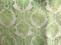 NEW Duke Raphael Designer Velvet Chenille Burnout Damask Upholstery Fabric - Green - Fancy Styles Fabric Pierre Frey Lee Jofa Brunschwig & Fils