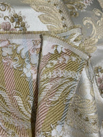 NEW Queen Antionette Novelty Ritz Neoclassical Brocade Damask Floral Satin Fabric - Ivory - Fancy Styles Fabric Pierre Frey Lee Jofa Brunschwig & Fils