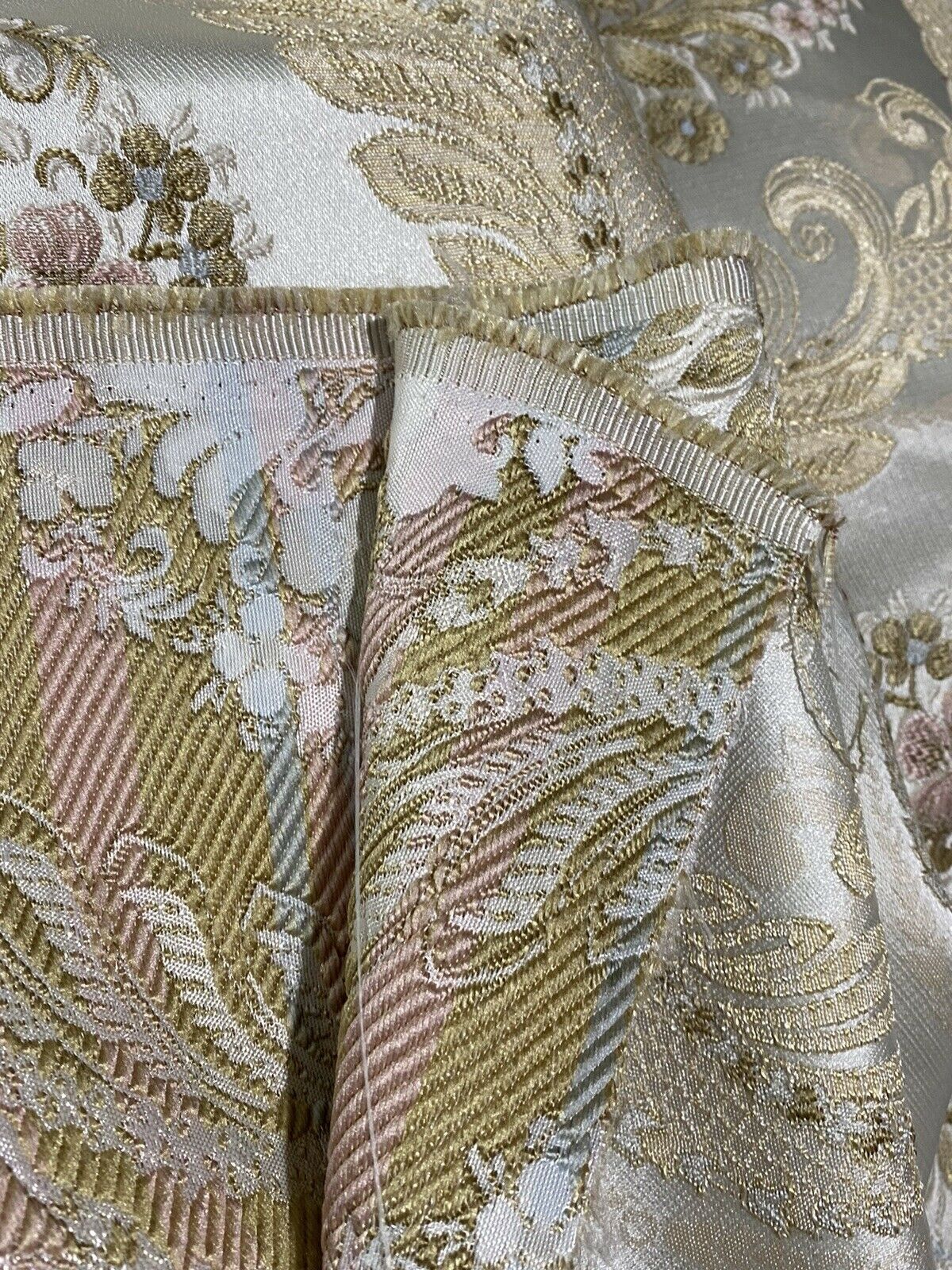 NEW King Louis XIV Novelty Neoclassical Brocade Medallion Floral Satin  Fabric - Taupe