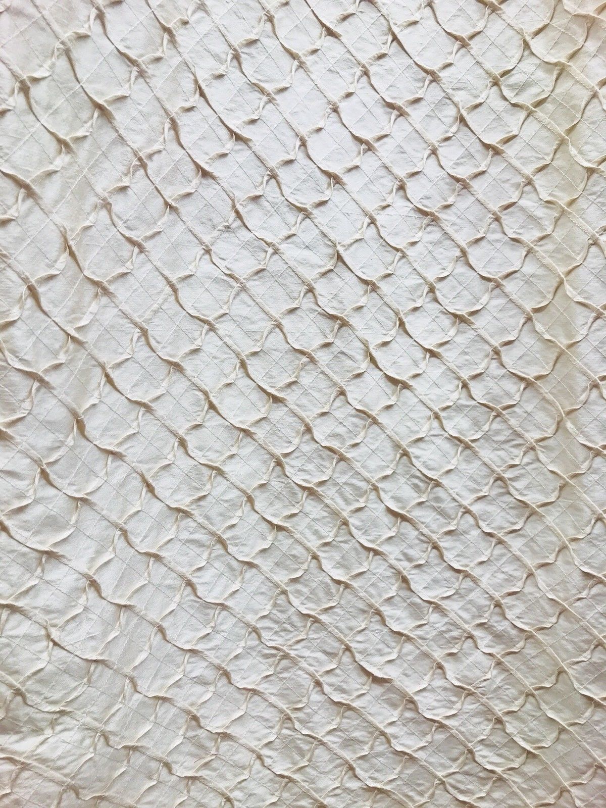 Designer 100% Silk Taffeta Quilted Drapery Fabric- Ivory- Sold By The Yard - Fancy Styles Fabric Pierre Frey Lee Jofa