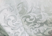 NEW Italian Brocade Satin Fabric- White- Floral Leaves Upholstery Neoclassical - Fancy Styles Fabric Pierre Frey Lee Jofa Brunschwig & Fils
