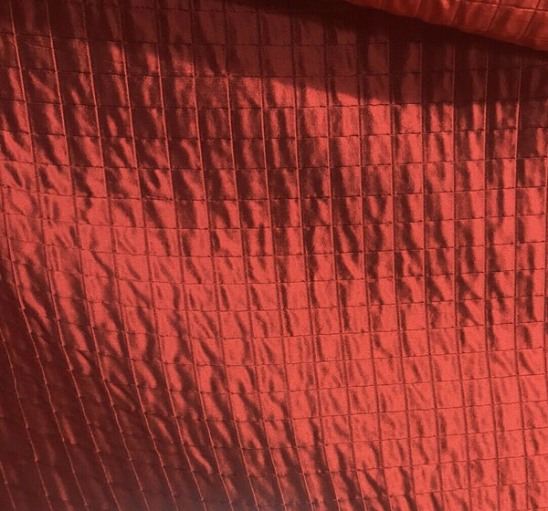 DEAL! Lady Celestine 100% Silk Taffeta Embroidered Quilted Diamond Double Layer Fabric- Red - Fancy Styles Fabric Pierre Frey Lee Jofa Brunschwig & Fils