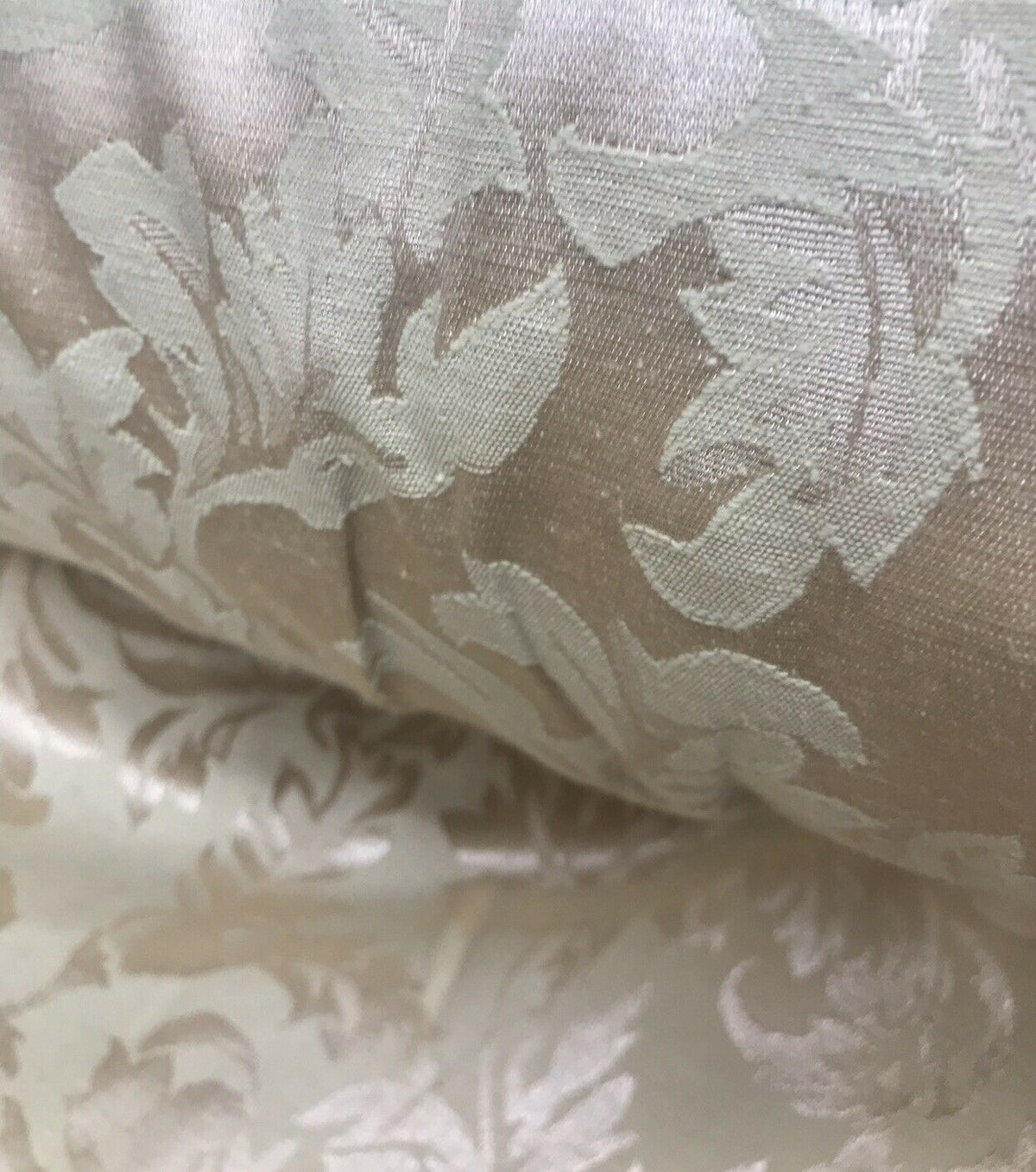 NEW! Designer Brocade Satin Floral Fabric- Antique Rose Gold -By The Yard - Fancy Styles Fabric Pierre Frey Lee Jofa Brunschwig & Fils