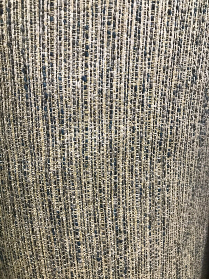 NEW Designer Upholstery Heavyweight Nubby Tweed Fabric- Navy Blue Gray Natural - Fancy Styles Fabric Pierre Frey Lee Jofa Brunschwig & Fils