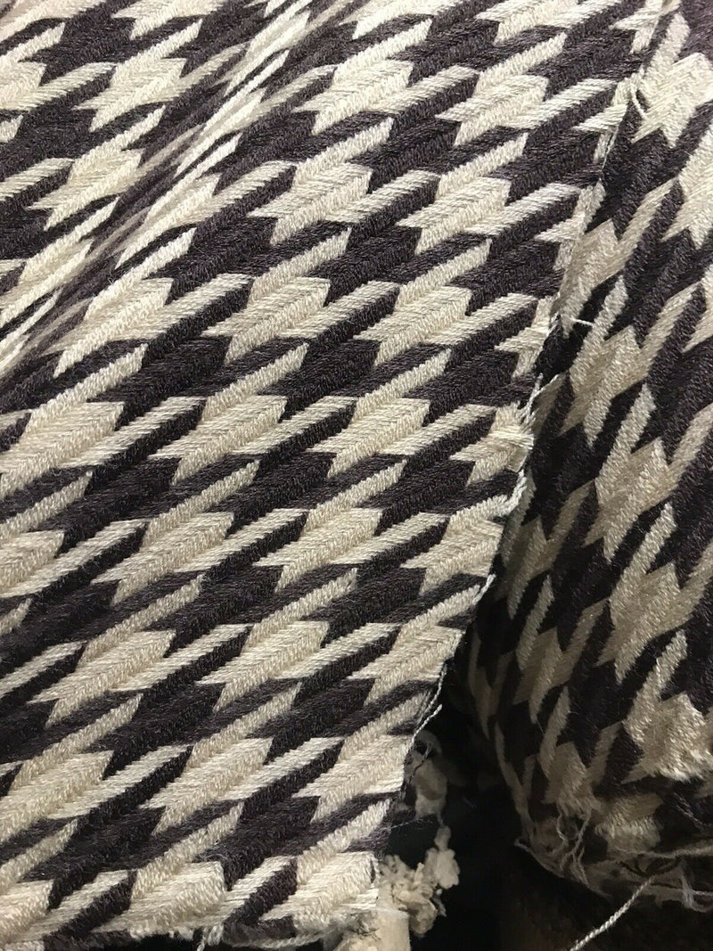 Sir Leo Novelty Designer Wool Oversized Pied de Coq Houndstooth Tweed Fabric - Brown - Fancy Styles Fabric Pierre Frey Lee Jofa Brunschwig & Fils