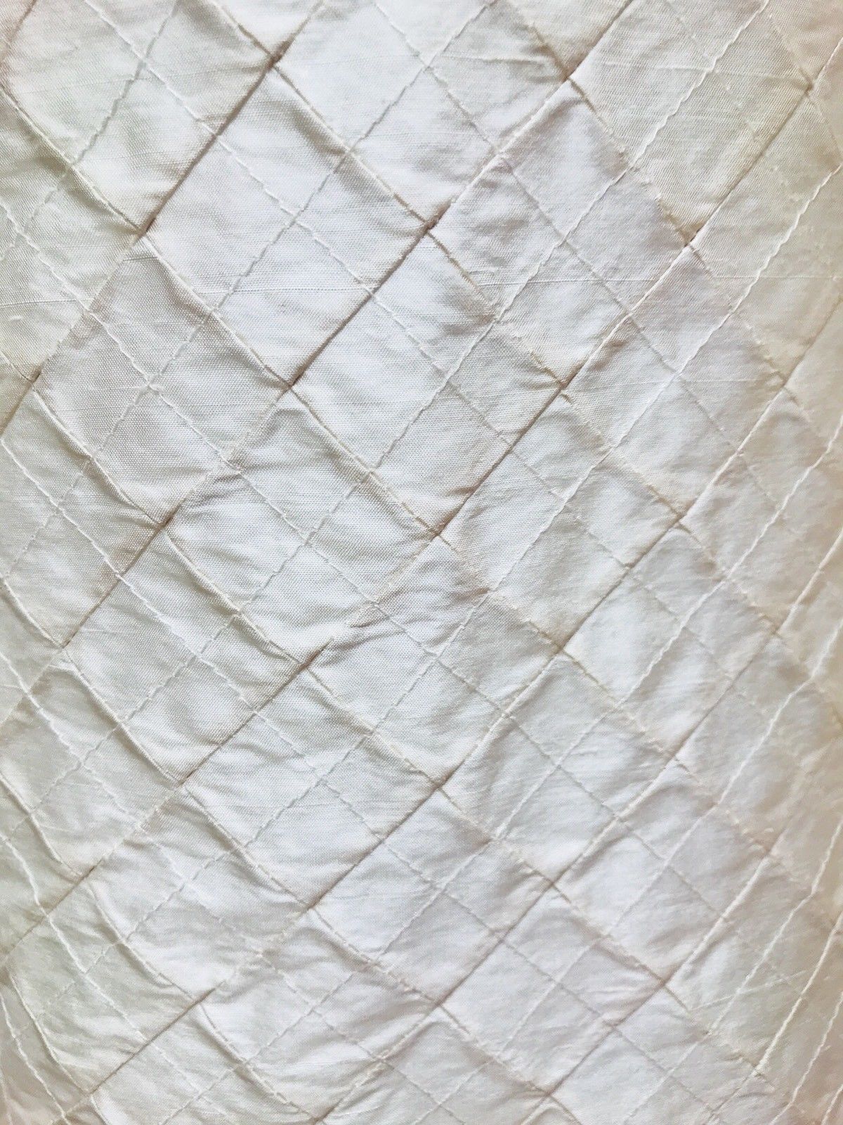 Designer 100% Silk Taffeta Quilted Drapery Fabric- Ivory- Sold By The Yard - Fancy Styles Fabric Pierre Frey Lee Jofa