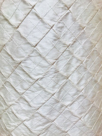 Designer 100% Silk Taffeta Quilted Drapery Fabric- Ivory- Sold By The Yard - Fancy Styles Fabric Pierre Frey Lee Jofa