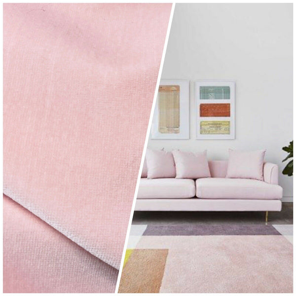 NEW! Prince Oliver - Designer 100% Cotton Made In Belgium Upholstery Velvet Fabric - Frosty Pink - Fancy Styles Fabric Pierre Frey Lee Jofa Brunschwig & Fils