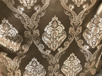 NEW! Designer Brocade Satin Fabric Interior Design- Taupe Damask- Upholstery - Fancy Styles Fabric Pierre Frey Lee Jofa Brunschwig & Fils