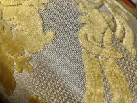 NEW Duke Raphael Designer Velvet Chenille Burnout Damask Upholstery Fabric - Yellow - Fancy Styles Fabric Pierre Frey Lee Jofa Brunschwig & Fils