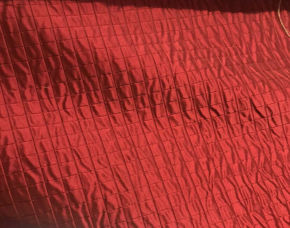 DEAL! Lady Celestine 100% Silk Taffeta Embroidered Quilted Diamond Double Layer Fabric- Red - Fancy Styles Fabric Pierre Frey Lee Jofa Brunschwig & Fils