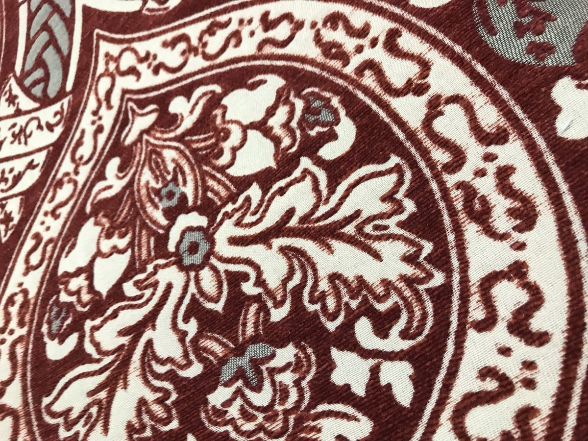 NEW SALE! Double Sided Burnout Chenille Velvet Fabric- Red Upholstery Damask - Fancy Styles Fabric Boutique