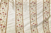 NEW! Lady Margot 100% Silk Dupioni Embroidered Floral Stripes Rows Fabric- Cream - Fancy Styles Fabric Pierre Frey Lee Jofa Brunschwig & Fils