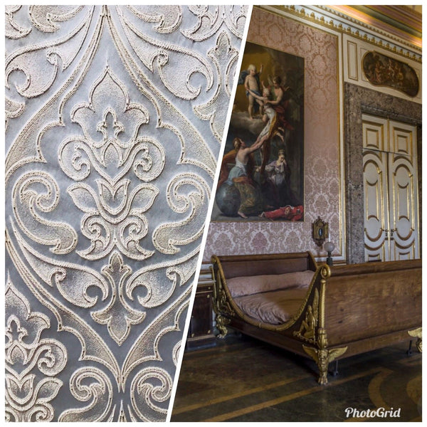 Designer Brocade Satin Fabric Interior Design- Light Silvery Blue- Upholstery - Fancy Styles Fabric Pierre Frey Lee Jofa