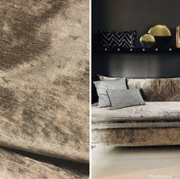 Designer Velvet Upholstery Decorating Fabric - Dark Taupe- By The Yard - Fancy Styles Fabric Pierre Frey Lee Jofa Brunschwig & Fils