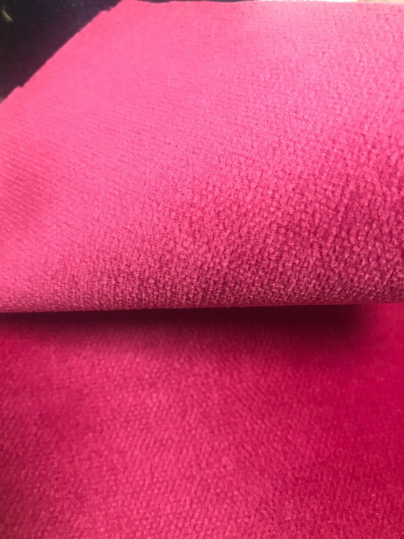 NEW Prince Burgess Designer Soft Velvet Upholstery Fabric - Fuchsia Hot Pink- By The Yard - Fancy Styles Fabric Pierre Frey Lee Jofa Brunschwig & Fils
