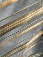 SWATCH 100% Silk Taffeta Drapery Fabric - Stripe Blue And Gold - Fancy Styles Fabric Boutique