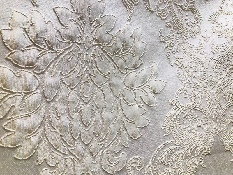 NEW Designer Brocade Damask Satin Upholstery Fabric- Pearl - By The Yard - Fancy Styles Fabric Pierre Frey Lee Jofa Brunschwig & Fils