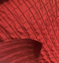 DEAL! Lady Celestine 100% Silk Taffeta Embroidered Quilted Diamond Double Layer Fabric- Red - Fancy Styles Fabric Pierre Frey Lee Jofa Brunschwig & Fils