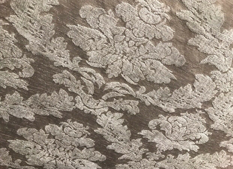 NEW! Back In Stock! Lady Danielle Velvet Chenille Burnout Upholstery Fabric - Taupe & Gray - Fancy Styles Fabric Pierre Frey Lee Jofa Brunschwig & Fils