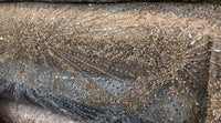Beaded Pearl Scalloped Edges Wedding Lace Mesh Gold Silver Fabric - Fancy Styles Fabric Pierre Frey Lee Jofa Brunschwig & Fils