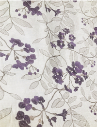 NEW Designer Linen Rayon Embroidered Floral Decorating Fabric- Lavender LLLWU0001 - Fancy Styles Fabric Pierre Frey Lee Jofa Brunschwig & Fils