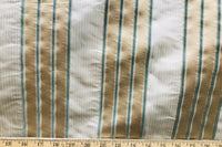 NEW! Designer 100% Silk Taffeta Aqua Velvet Striped Fabric- Rose Gold Aqua - Fancy Styles Fabric Pierre Frey Lee Jofa Brunschwig & Fils