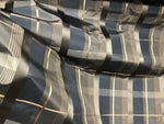 NEW Duchess Marilyn Designer 100% Silk Taffeta Plaid Tartan Fabric- Black Gold Brown BTY - Fancy Styles Fabric Pierre Frey Lee Jofa Brunschwig & Fils