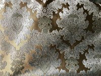 Lady Cecile 1/2 Yard Remnant- Italian Burnout Damask Chenille Blue Bronze Fabric Upholstery - Fancy Styles Fabric Pierre Frey Lee Jofa Brunschwig & Fils