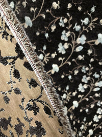 NEW Small Floral Velvet Chenille Upholstery Fabric - Brown Aqua Beige - Fancy Styles Fabric Pierre Frey Lee Jofa Brunschwig & Fils