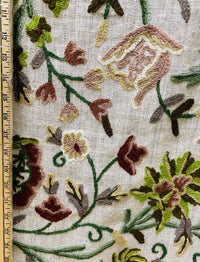 NEW Novelty Decorating Drapery Fabric- Crewel Floral Embroidery - Fancy Styles Fabric Pierre Frey Lee Jofa Brunschwig & Fils
