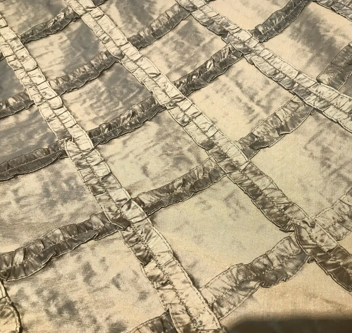 NEW! Designer 100% Silk Taffeta Dupioni Diamond Ruffle Drapery Fabric-  Gold - Fancy Styles Fabric Pierre Frey Lee Jofa Brunschwig & Fils